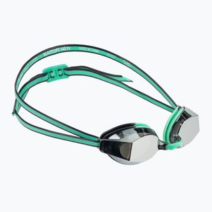 Ochelari de înot pentru femei TYR Blackops 140 Ev Racing Mirrored silver/ mint/ black