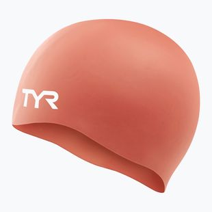Cască de înot TYR Wrinkle Free Silicone coral/white