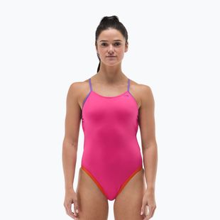 Costum de baie întreg pentru femei Tyr Multistrap Cutoutfit Durafast Elite pink/multi
