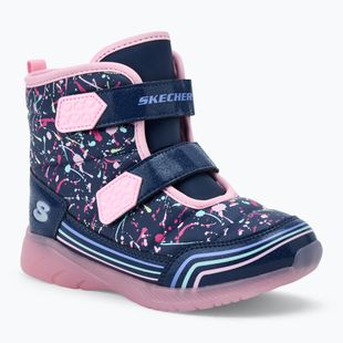 Ghete de zăpadă pentru copii SKECHERS Illumi Brights Power Paint navy/pink