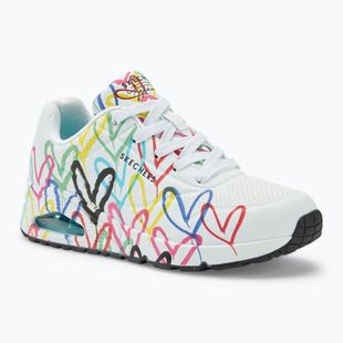 Încălțăminte pentru femei SKECHERS JGoldcrown Uno Spread The Love white/multicolor