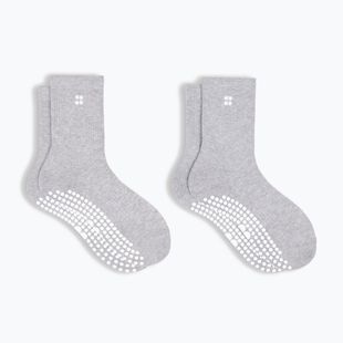 Șosete pentru femei Sweaty Betty Pilates Crew Gripper 2 pary light grey marl