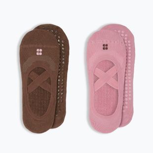 Șosete pentru femei Sweaty Betty Ballet Gripper 2 pary decopink chestnutbrown