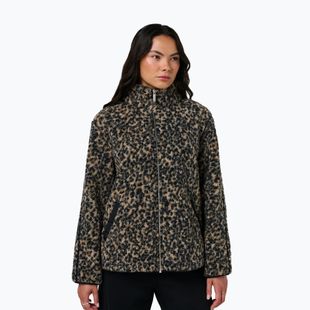 Bluză pentru femei Sweaty Betty Plush Contrast Zip Up Fleece brown ink leopard print