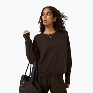 Bluză pentru femei Sweaty Betty After Class Yoke Crop espresso brown