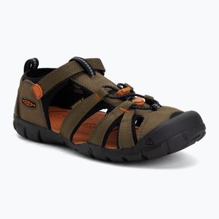 Sandale pentru juniori KEEN Seacamp II CNX dark olive/gold flame