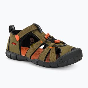 Sandale pentru juniori KEEN Seacamp II CNX dark olive/gold flame