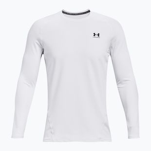 Longsleeve de antrenament pentru bărbați Under Armour CG Armour Fitted Crew white/black