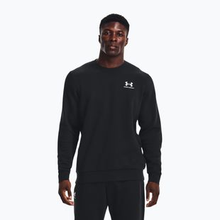 Bărbați Under Armour Essential Fleece Crew tricou negru/alb pentru bărbați