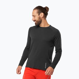 Longsleeve de alergare pentru bărbați Salomon Sense Aero Seamless Tee deep black