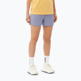 Pantaloni scurți de alergare pentru femei Salomon SHAKEout Core 4" blue granite