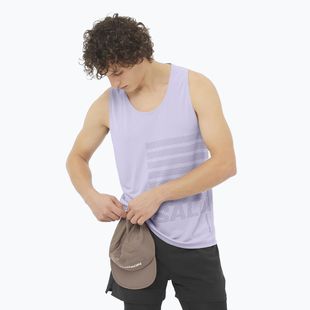 Tank top de alergare pentru bărbați  Salomon Sense Aero Singlet GFX cosmic sky