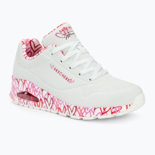 Încălțăminte pentru femei SKECHERS Uno Loving Love white/red/pink mesh