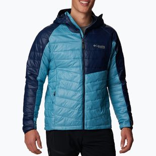 Jacheta de bărbați Columbia Platinum Peak cu glugă cu glugă în jos shasta/collegiate navy