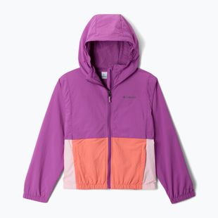 Geacă de vânt pentru copii Columbia Tabor Trail Windbreaker razzle/satin pink/hot coral
