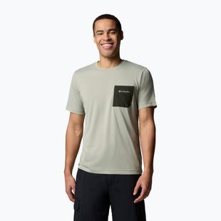 Tricou pentru bărbați Columbia Hike Pocket Crew safari/greenscape