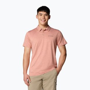 Tricou pentru bărbați Columbia Tech Trail Utility Polo tuscan heather