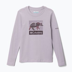 Longsleeve de trekking pentru copii Columbia Hazeldel Hill Graphic Tee lavender pearl/barely printed