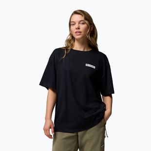 Tricou de trekking pentru femei Columbia Rolling Bend Graphic Oversized Tee black/mountainview