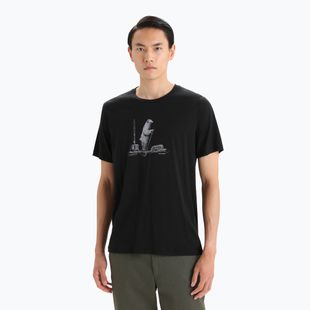 Tricou termic pentru bărbați icebreaker Tech Lite II Polar Paddle negru IB0A56NA001111