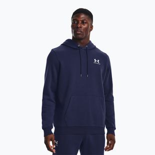 Bluză pentru bărbați Under Armour Essential Fleece Hoodie midnight navy/white
