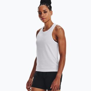 Femeile Under Armour Seamless Stride Singlet tricou de alergare alb 1375697