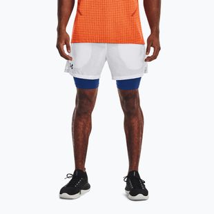 Pantaloni scurți de antrenament bărbați Under Armour Vanish Wvn 2In1 Vent Sts alb 1376783