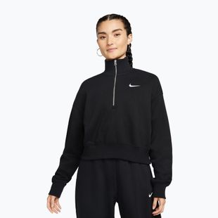 Bluză pentru femei Nike Sportswear Phoenix Fleece 1/2 Zip Cropped black/sail