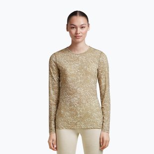 Longsleeve pentru femei icebreaker Merino 200 Oasis Crewe Moss Bloom cumin/undyed/aop