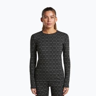 Bluză termoactivă pentru femei Icebreaker Merino 260 Tech Vertex Crewe Black/Snow
