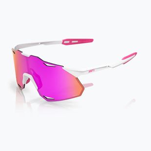 Ochelari de soare 100% Hypercraft XS matte white/pink/hiper vital pink mirror