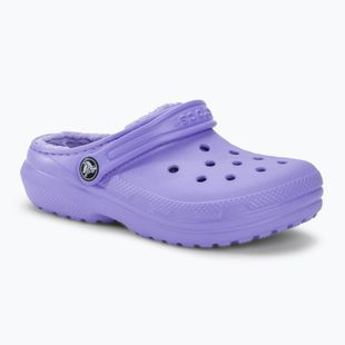 Șlapi pentru copii Crocs Classic Lined digital violet pentru copii