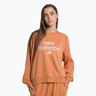 Hanorac de antrenament pentru femei New Balance Essentials Reimagined Archive French Terry Crewneck maro NBWT31508