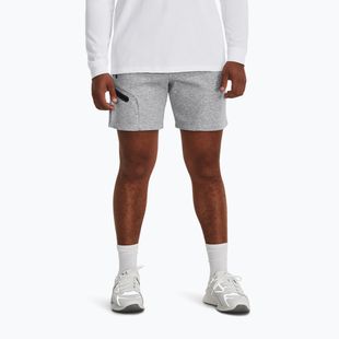 Pantaloni scurți de antrenament pentru bărbați Under Armour Unstoppable Fleece mod gray/black