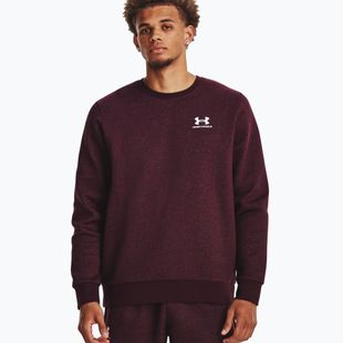 Tricou bărbătesc Under Armour Essential Fleece Crew pentru bărbați maro închis/alb/alb