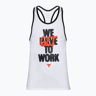 Tank top de antrenament pentru bărbați Under Armour Project Rock Get To Work Tank white/black/phoenix fire