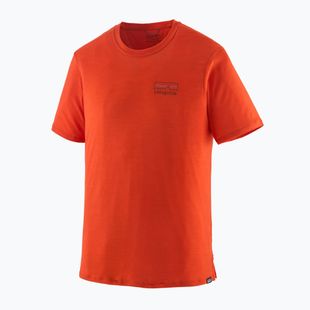 Tricou pentru bărbați Patagonia Cap Cool Merino Blend Graphic Shirt fitz roy strata/pollinator orange