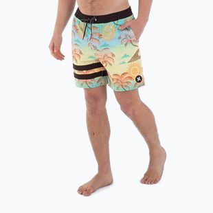 Șort de înot pentru bărbați Hurley Phantom Eco Block Party Volley 17" pineapple