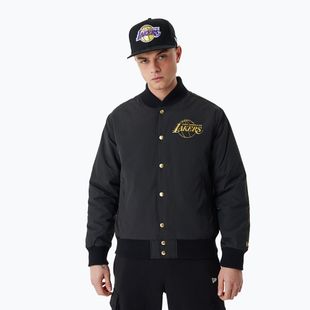 Geacă pentru bărbați New Era NBA Script BP Bomber Los Angeles Lakers black