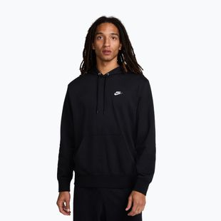 Hanorac pentru bărbați Nike Club French Terry Pullover Hoodie black/black/white