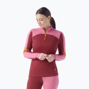 Bluză termoactivă pentru femei Smartwool Classic Thermal Merino Base Layer Colorblock 1/4 Zip Boxed