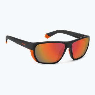 Ochelari de soare pentru bărbați Polaroid PLD 7057/S matte black orange/red multilayer polarized