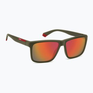 Ochelari de soare pentru bărbați Polaroid PLD 2164/S military green/red multilayer polarized