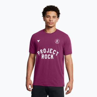 Tricou de antrenament bărbați Under Armour Project Rock Badge Of Honor purple