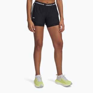 Pantaloni scurți de antrenament pentru femei Under Armour Tech Play Up 2in1 black / black / white