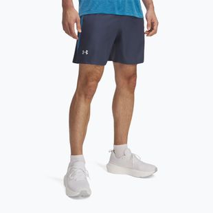Pantaloni scurți de alergare pentru bărbați Under Armour Launch 7" downpour gray / ether blue / reflective