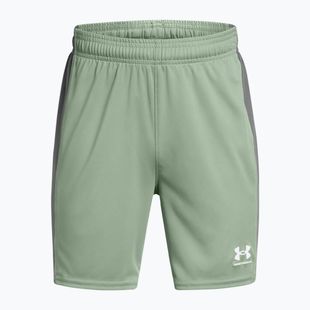 Pantaloni scurți de fotbal pentru copii Under Armour Challenger Knit silica green / castlerock / white