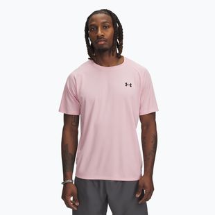 Tricou de antrenament pentru bărbați Under Armour Tech Textured prime pink/black