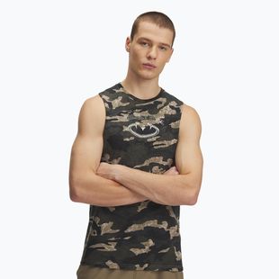 Tricou pentru bărbați Under Armour Project Rock Camo Tank city khaki/baroque green/white clay