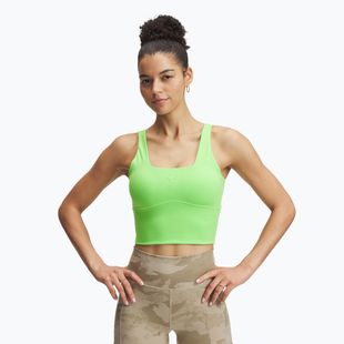 Sutien de antrenament  Under Armour Project Rock Fitted Bra Tank cyber green / cyber green